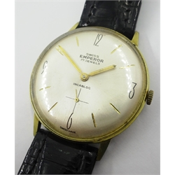  Gentleman's Swiss Emperor Incabloc gold- plated and stainless steel manual wristwatch  