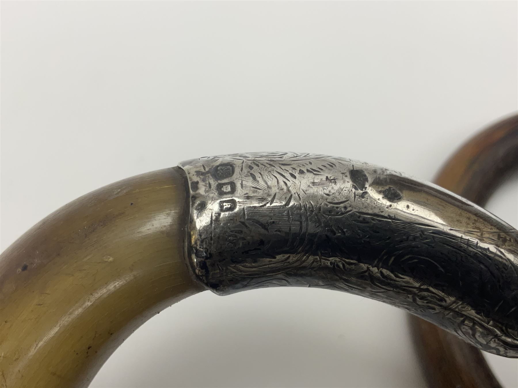 Tapestry fire screen, together with walking sticks, barometer, brass charger etc 