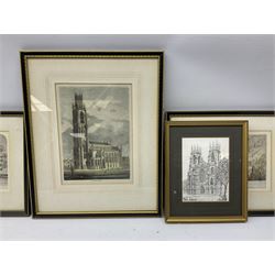 Collection early engravings and prints mostly relating to Boston Lincolnshire max 20cm x 15cm (8)