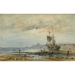 George Weatherill (British 1810-1890): Sailing Vessel at Low Tide on the Beach North of Whitby, watercolour signed 13cm x 20cm
Provenance: North Yorkshire deceased estate
