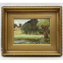 Sir David Murray (Scottish 1849-1933): The Fisherman, oil on panel unsigned, inscribed in a later hand verso 19cm x 27cm 