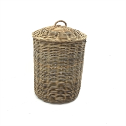 Large wicker linen bin, D56cm, H77cm