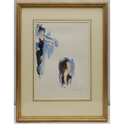 Lesley Fotherby (British 1946-): 'Cath Stretching and Bending' and 'Morgan - Study I', two watercolours signed, titled verso on gallery labels 27cm x 19cm and 25cm x 20cm (2)
Provenance: purchased by the vendor from Chris Beetles, London