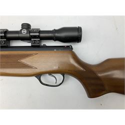 Hatsan Model 60S .22 air rifle with break-barrel action and Hawke 4 x 32 telescopic sight L115cm; in Field Sport fleece lined gun sling