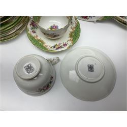 Paragon Rockingham pattern part tea and dinner service including eight cup and saucers of various sizes, eight dessert plates, eight dinner plates, etc (48)
