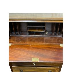 Early 20th century mahogany bureau, fitted interior