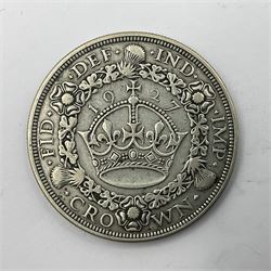 King George V 1927 silver 'wreath' crown coin