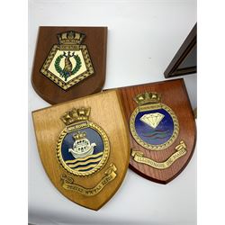 Items of Maritime or Naval interest including two naval hats, one with 'H.M.S. Richmond' tally, the other with 'H.M.S. Pembroke' tally, framed prints etc