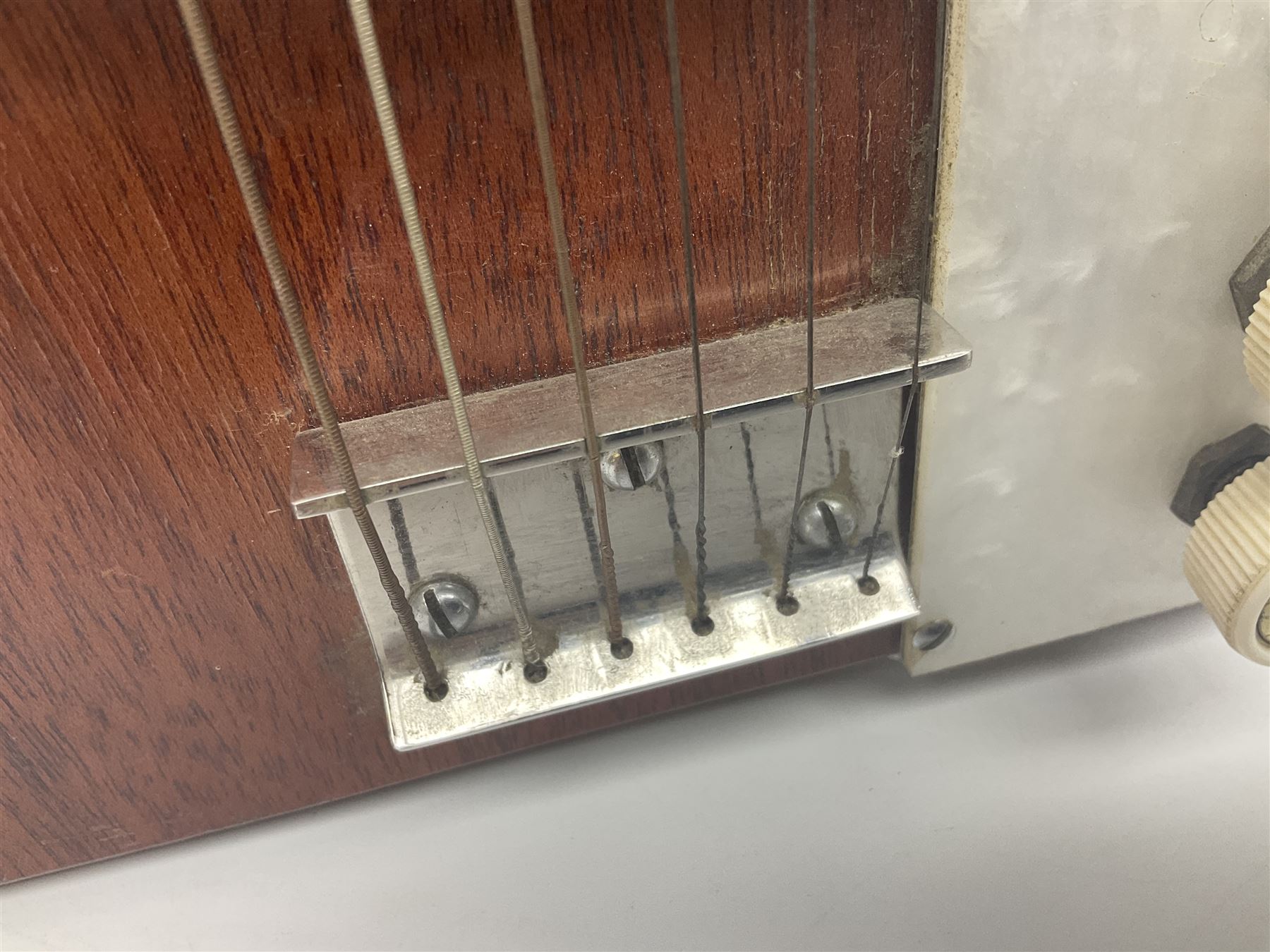 Early 1960s lap steel electric guitar with mahogany body and Plato pick-up, L81.5cm