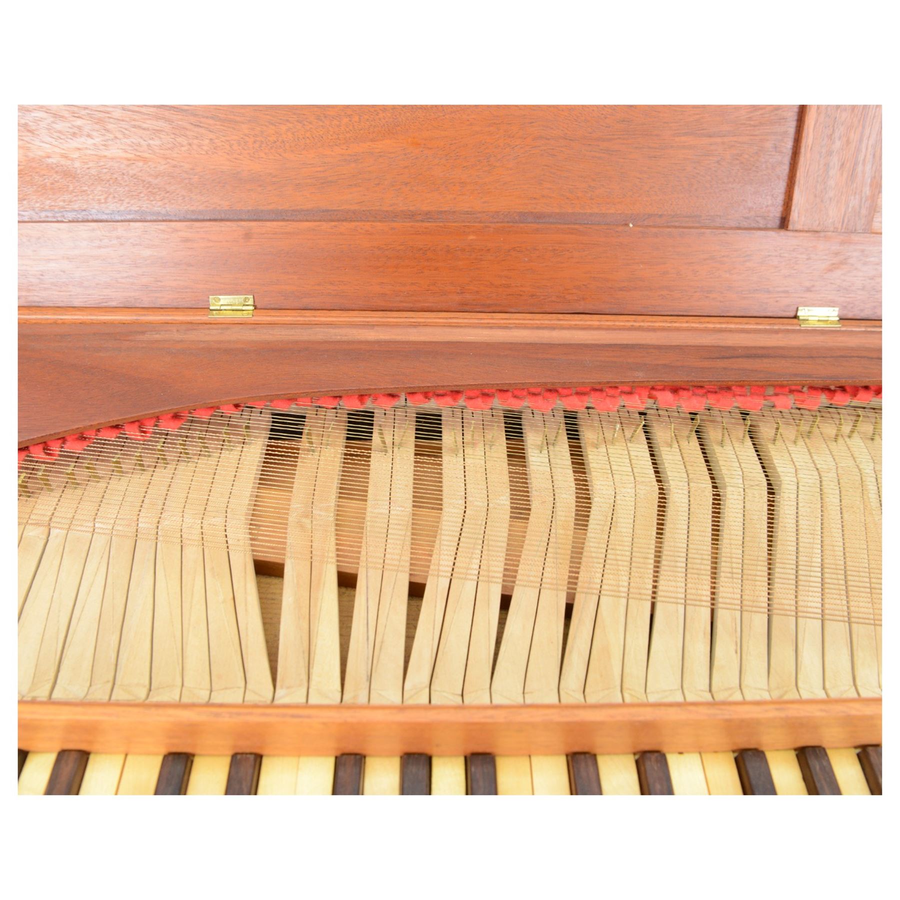 Tabletop Clavichord - From the Renaissance Workshop Company (Early Music Shop), modelled on an original table top instrument c.1740 in Gemeentemuseum, Den Haag.
Double fretted instrument, with a 53 keys, possibly in rosewood and boxwood, compass 4.1/3 ocatave C - e, with tuning key. 