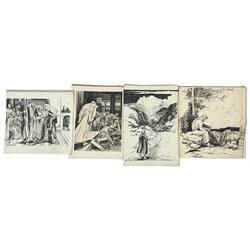 Helen Jacobs BWS (British 1888-1970): 'Jesus in Palestine', collection of six pen and ink illustrations, illustrated in Freda Collins' book of the same title pub. 1948, max 35cm x 25cm (6) (unframed)