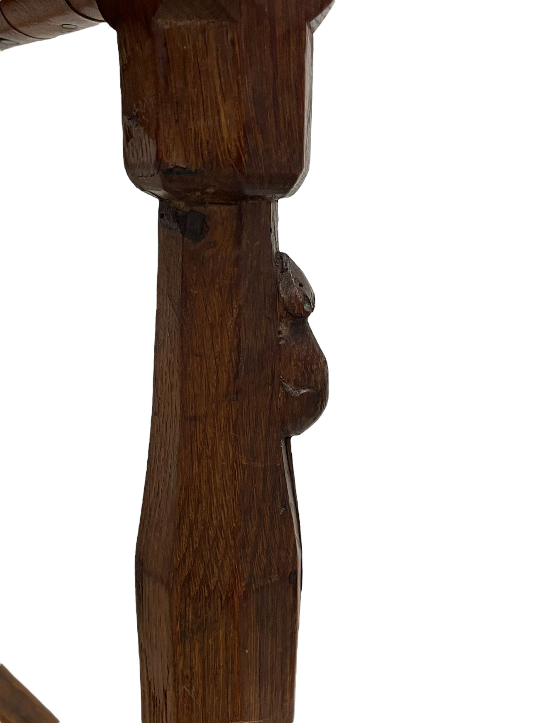 Mouseman - circa. 1930s set of six (4+2) oak dining chairs, panelled back carved with the Bagshawe family crest, the moto 'Forma Flos Fama Flatus' over an arm grasping a bugle-horn with ribbon tie and Yorkshire rose motif, adzed frame, leather lattice strap seat, on octagonal supports united by stretchers, two carvers and four side chairs, each carved with mouse signature, by Robert Thompson of Kilburn 

Provenance: Owned since manufacture by the Bagshawe family, descendants of the Staithes Group Artist Joseph Richard Bagshawe RBA (1870-1909).