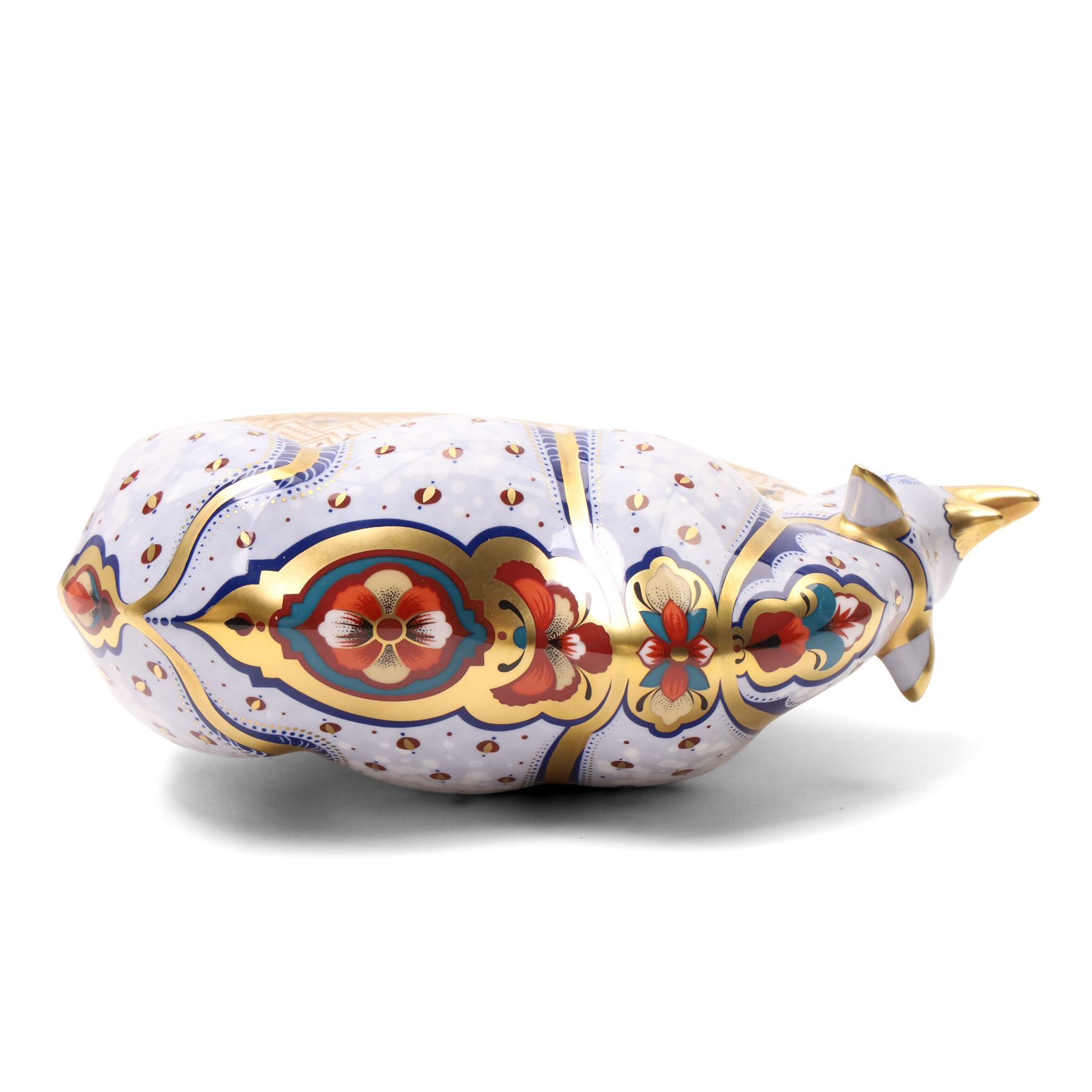 Royal Crown Derby  White Rhino paperweight from the Endangered Species series, gold stopper, limited edition commissioned by Sinclairs 177/1000 with certificate