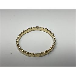 14ct gold circle design band ring, hallmarked, single 9ct gold hoop earring, silver button hook and silver jewellery, Butler & Wilson gilt necklace and matching bracelet and other costume jewellery and wristwatches