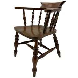 19th century elm Captains smokers bow chair