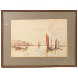 Frank Rousse (British fl.1897-1917): Whitby Outer Harbour, pair watercolours signed 36cm x 54cm (2)