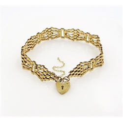  Gold five bar bracelet, hallmarked 9ct approx 5.9gm  
