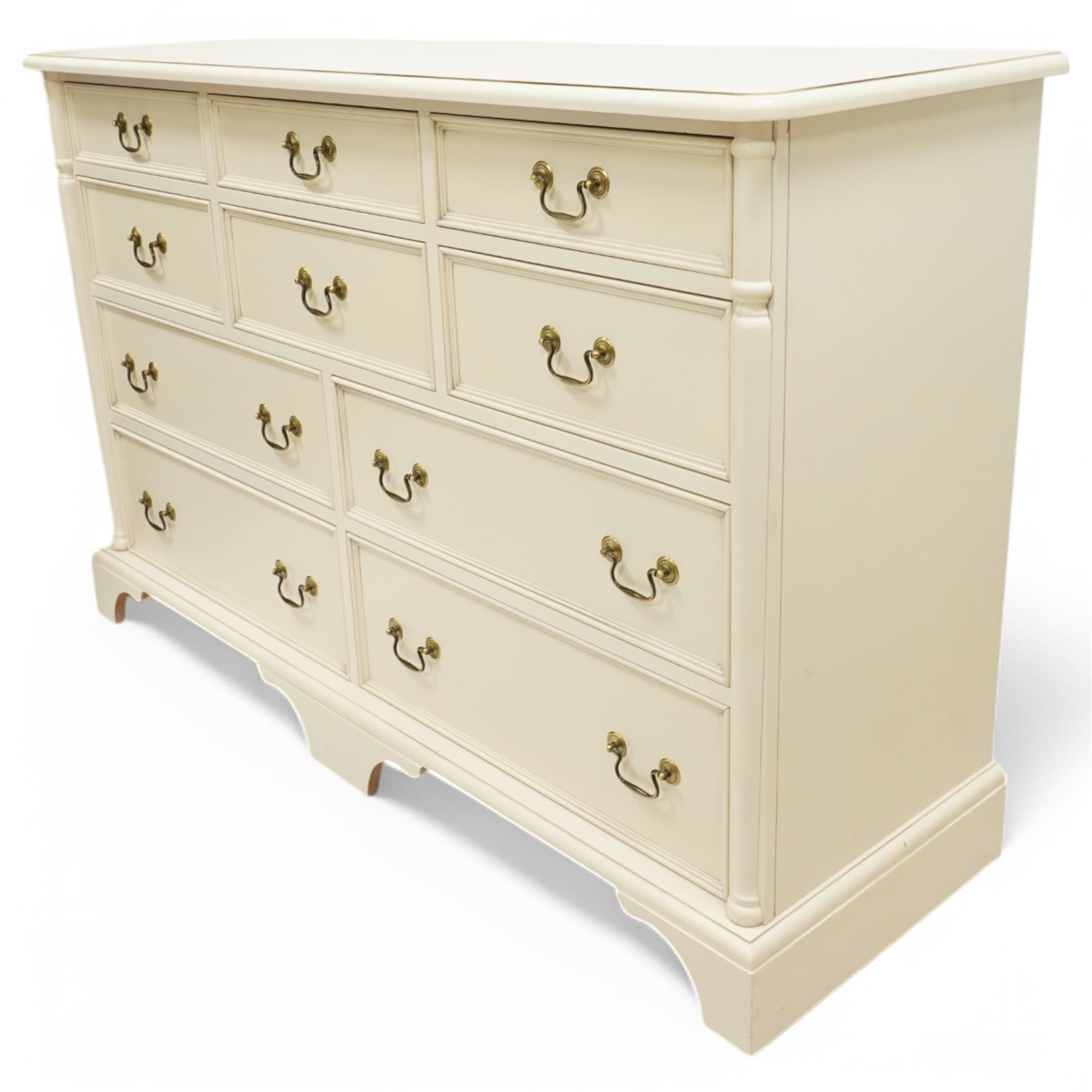 Laura Ashley - cream painted wide chest fitted with assorted drawers