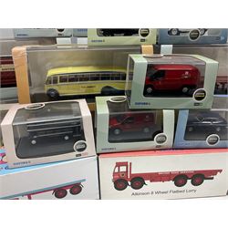 Twenty-eight Oxford 1:76 scale die-cast models including ten Haulage models, one Construction, four Commercials, Chivers & Sons, Pollock, Volvo, British Road Services, Military and others, all boxed (28)
