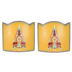 Pair of 20th century fairground waltzer panels, H70cm, W80cm