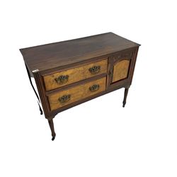 Edwardian walnut washstand, fitted with two drawers and cupboard