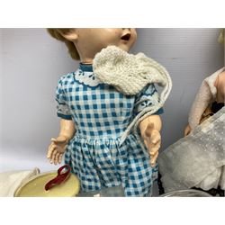 1960s Pedigree hard plastic walking doll H41cm; two fashion dolls; quantity of doll's clothing by Faerie Glen, Pedigree etc; and small collection of National Costume dolls; together with Dinky die-case army truck