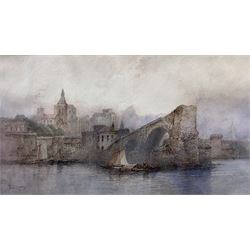  Paul Marny (French/British 1829-1914): French Quayside, watercolour signed 32cm x 57cm 
Provenance: West Yorkshire dec'd estate