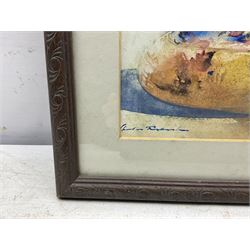 Charles Thornton (Early 20th century): Oriental Lady, watercolour and gouache over pencil indistinctly signed 25cm x 27cm