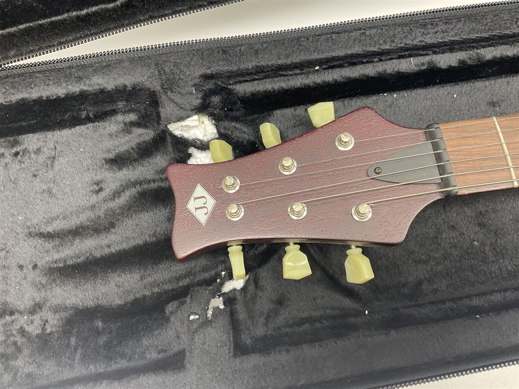 British hand-made mahogany electric guitar by 'JJ' luthier Dan Macpherson c2012 L95cm; in FX lightweight carrying case