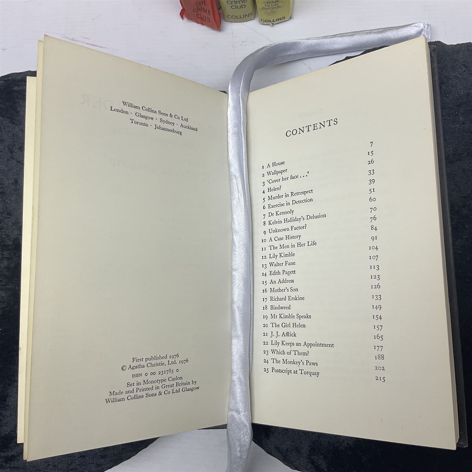 Six Collins Crime Club Agatha Christie novels, including Elephants can Remember, Nemesis, Sleeping Murder, etc together with Agatha Christie; The Hound of Death Odhams Press, all first editions 