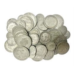 Approximately 400 grams of Great British pre 1947 silver coins, including sixpences, florins etc