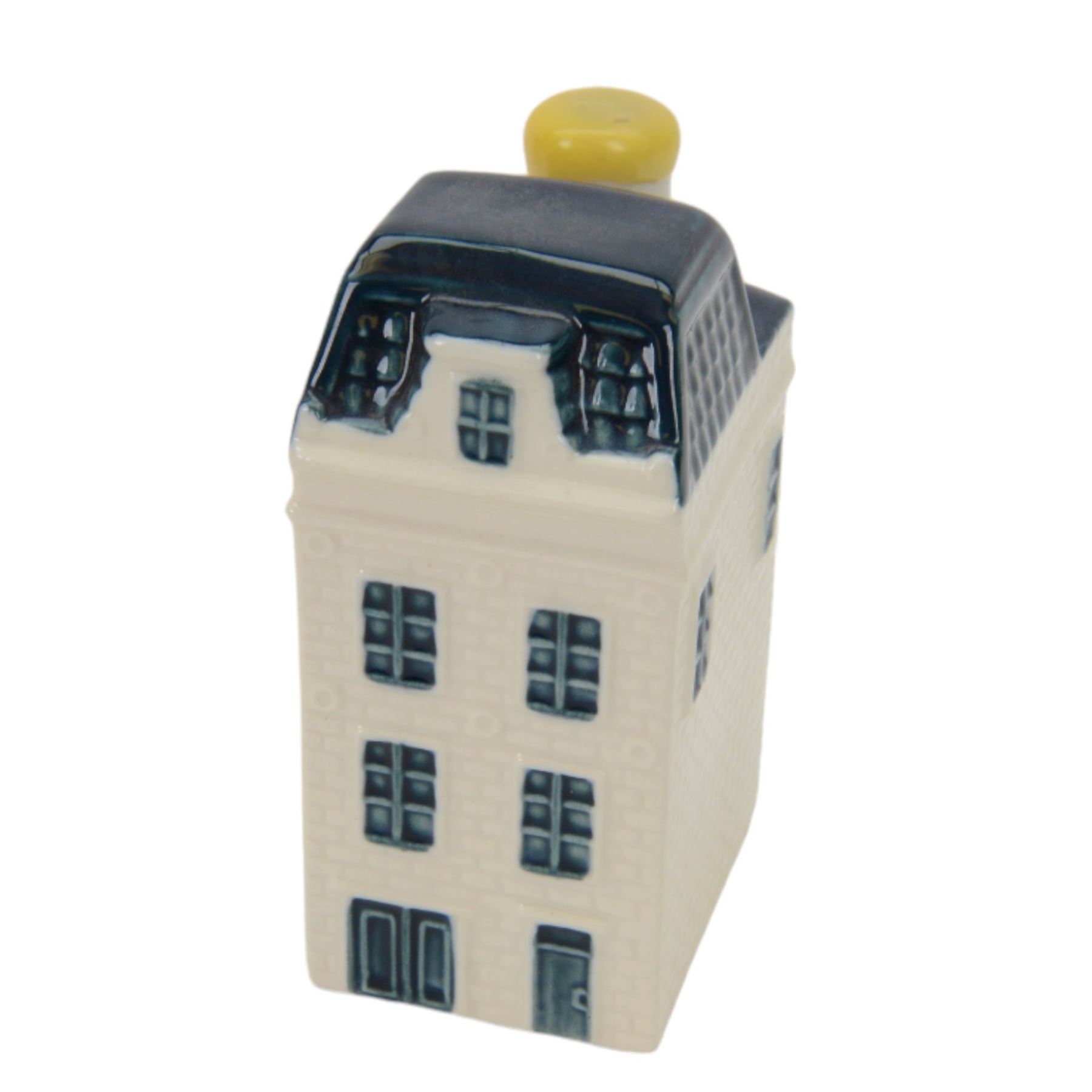 Eighteen KLM Miniatures, each blue Delft house form miniature produced exclusively for KLM Airlines by Bols Amsterdam, most with contents  