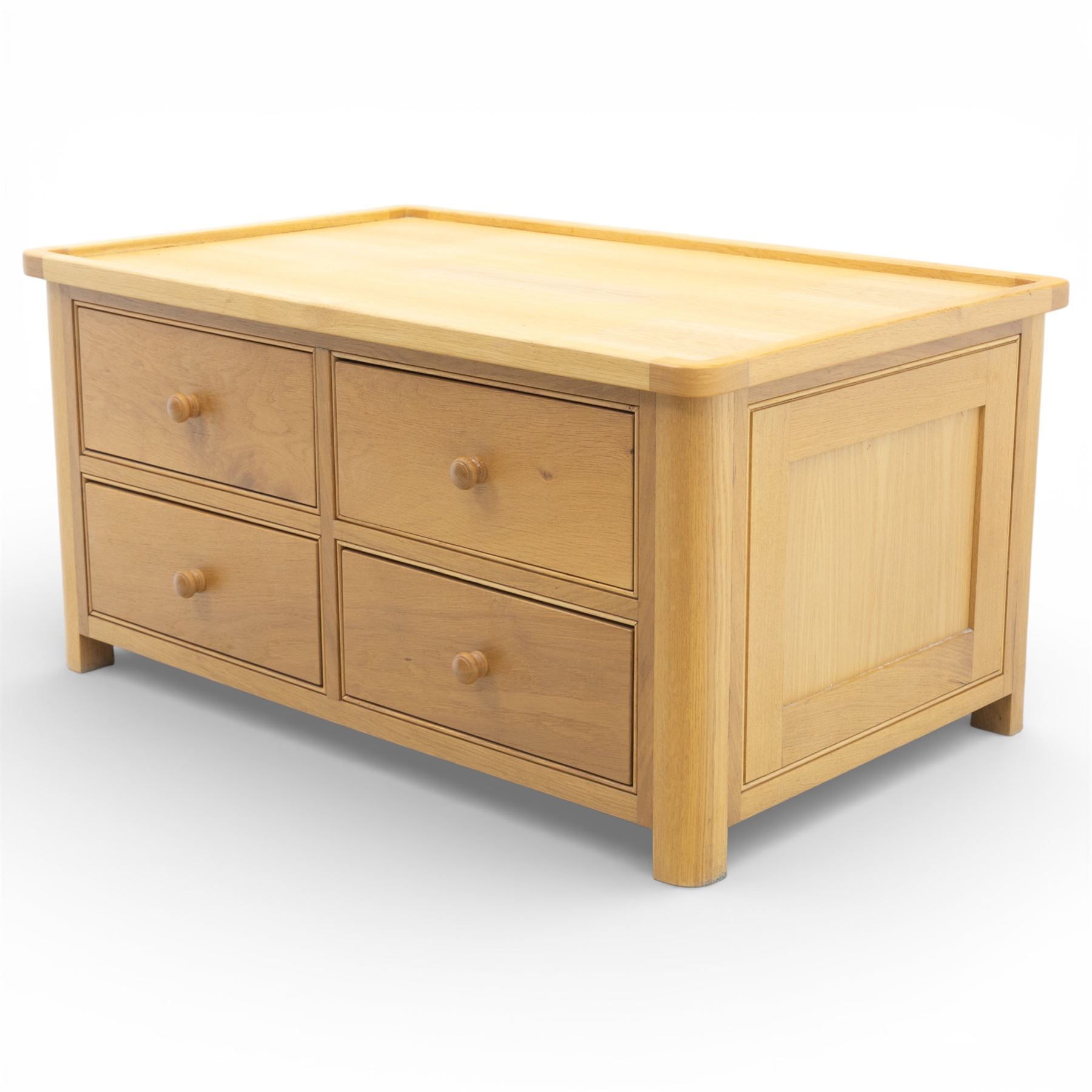 Gibson of Whitby - craftsman made oak coffee table fitted with four drawers