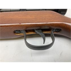 .177 air rifle with side lever action, side safety and Nikko Stirling 4x32 scope, serial no.9500708, L103.5cm