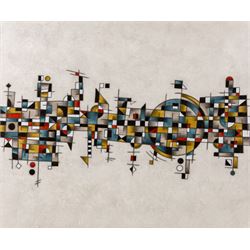 Peter Bell (Hull Contemporary): Geometric Abstract, oil on canvas board unsigned 45.5cm x 55.5cm