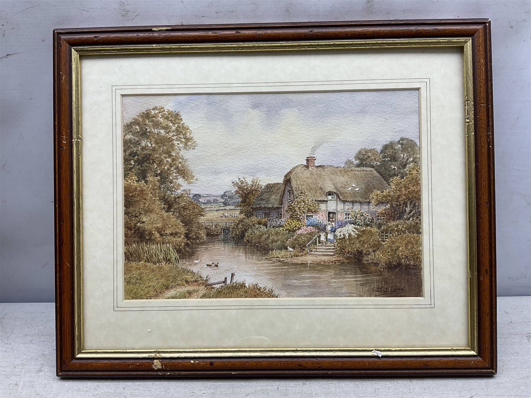 John Cecil Lund (British 1932-): 'Monday Morning - Walton' and 'Village Pond', two watercolours signed, titled on the mount, max 19cm x 32cm (2)