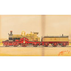 After Edwin Thomas Rudd (British 1861-1940): An East Coast Flier, Great Western Railway no. 3047 'Lord of the Isles', Midland Railway no. 116 and Caledonian Railway no. 769, four coloured prints max 21.5cm x 37.5cm (4)