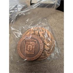 Collection of Masonic jewels, including silver example, together with military pin badges, two silver necklaces and other collectables