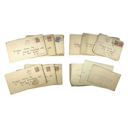 Montague Dawson interest - a correspondence of forty manuscript letters and notes to the marine artist from the same lady who signs herself 'Browne' or 'Brownie', c1920-24. The letters are in two sections, firstly a series of twenty-three hand written notes, all in the original envelopes and privately delivered to Dawson at Percy Street in London c1920, one envelope featuring a small unsigned pencil sketch of a sailing vessel. The second section of seventeen letters all date between April and July 1924 whilst Dawson was serving as the official artist on the South Seas Expedition on the S.Y. St. George where he was providing illustrated reports to The Graphic magazine. These letters (all but one in their original stamped envelopes) are far more detailed, up to twelve pages in length, and include two original photographs of the lady sent to Dawson during this Expedition.