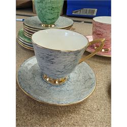 Royal Albert Gossamer pattern tea wares, including teacups, saucers and side plates 
