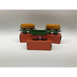 Hornby '0' gauge - Tank Goods Set No.45 with No.40 type 0-4-0 tank locomotive No.82011, three wagons and track, boxed; six additional goods wagons, three boxed; and English tin-plate clockwork locomotive 'Royal Scot' No.7171 with integral key