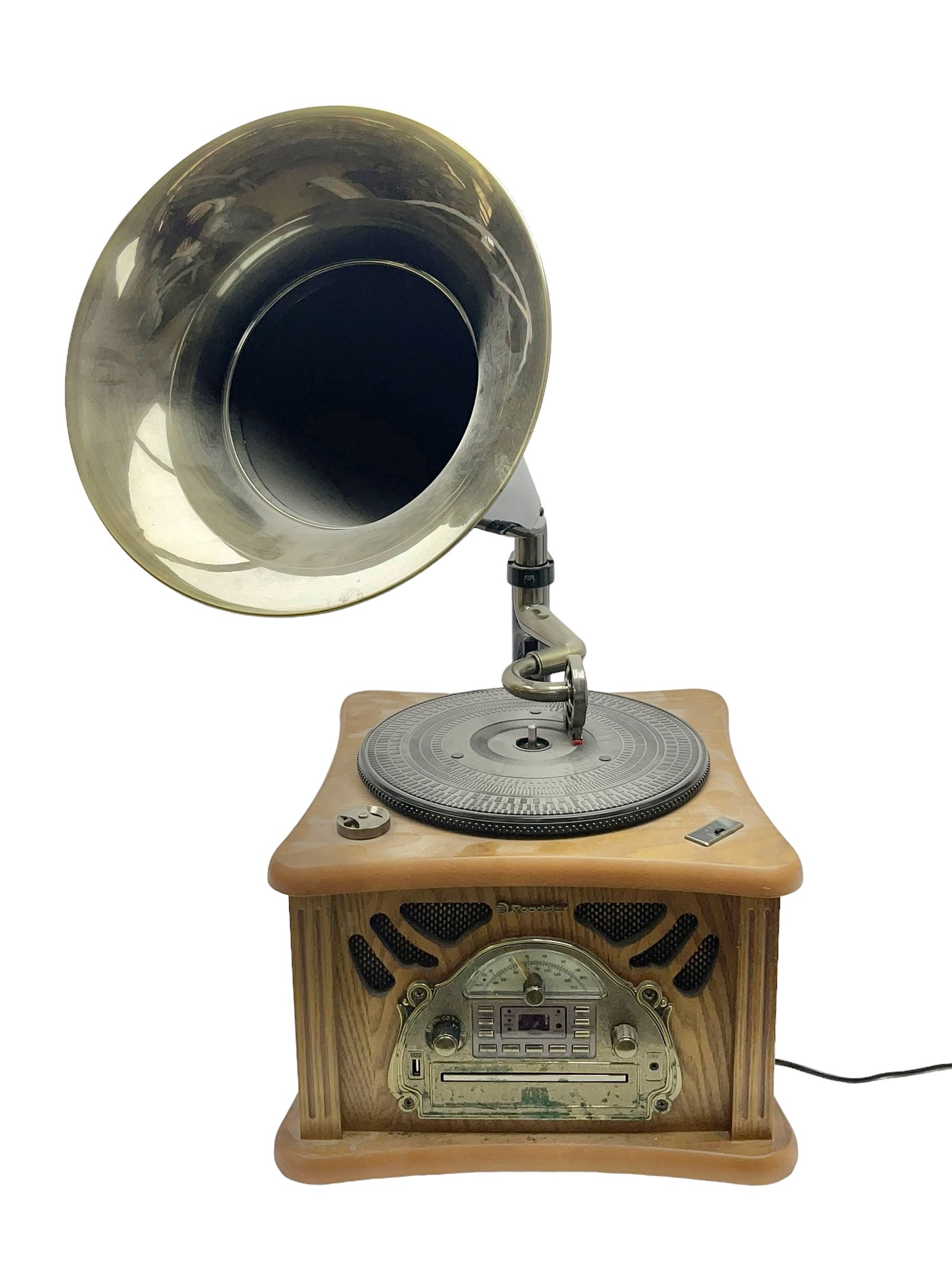  Roadstar HIF-1850TUMPK retro style record player with gramophone 