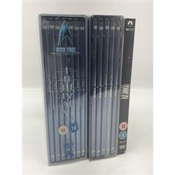 Star Trek collectables to include limited edition 30th Anniversary boxed VHS collectors set no. 002580, and further DVDs, books etc in one box