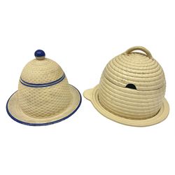  19th century Wedgwood drabware beehive honey pot, together with another similar example, Wedgwood H12cm 