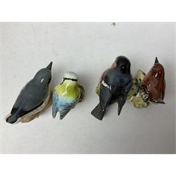 Group of Beswick figures of birds, comprising kingfisher no 2371, thrush no 2308, owl no 2026, and nine smaller bird figures to include greenfinch, wren etc
