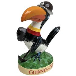 Cast iron reproduction Guinness toucan and Mintons Guinness ashtray, with barrel to the centre, toucan H6cm