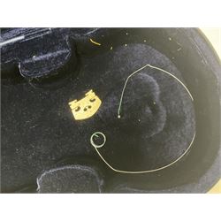 Intermusic 3/4 violin with a violet coloured solid wood body, ebonised fingerboard and fittings, bow and hard case, length 54cm