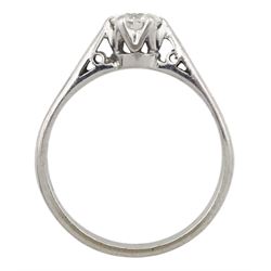 18ct white gold single stone round brilliant cut diamond ring, diamond approx 0.50 carat