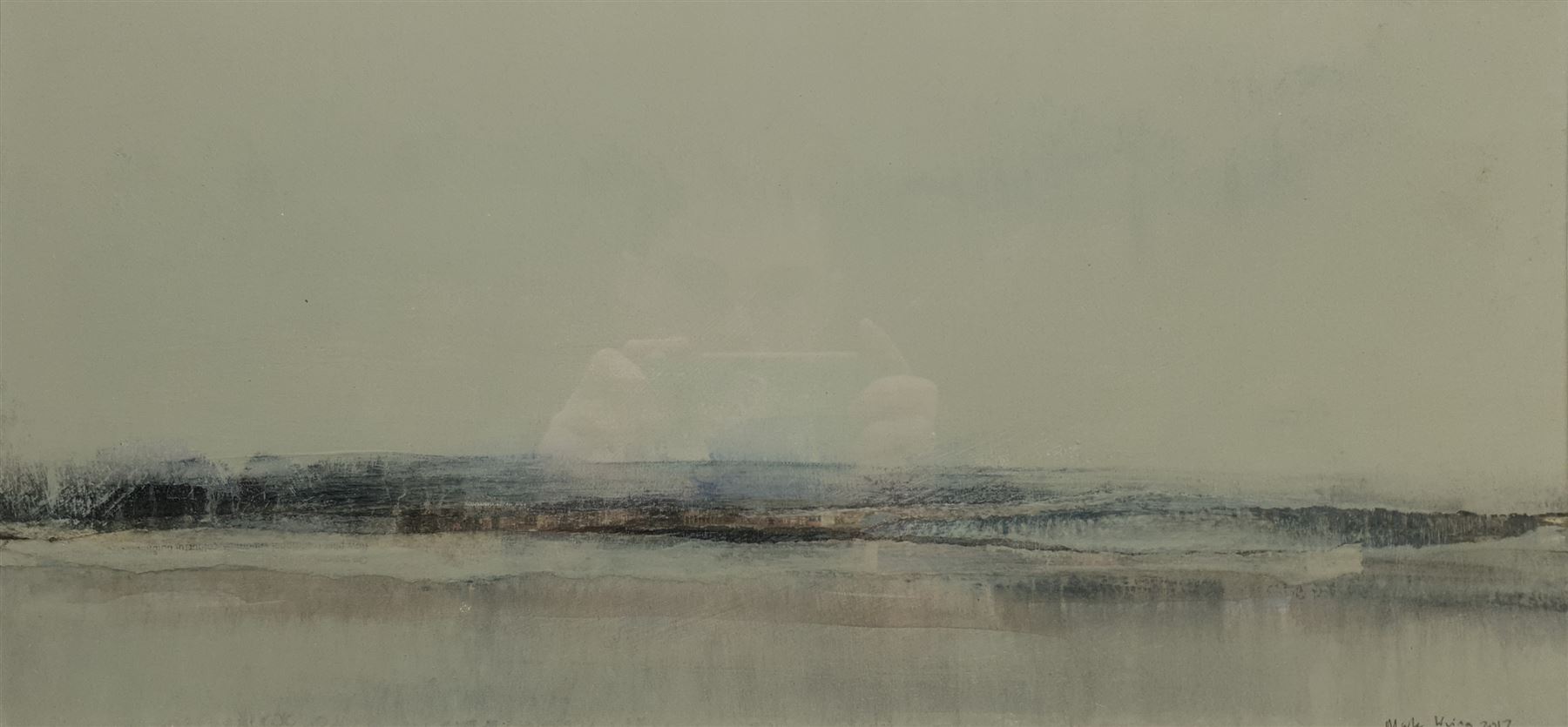 Mark Irving (Northern British Contemporary): 'Northumbrian Coastal Landscape', acrylic on board signed and dated 2017, titled verso 23cm x 48cm