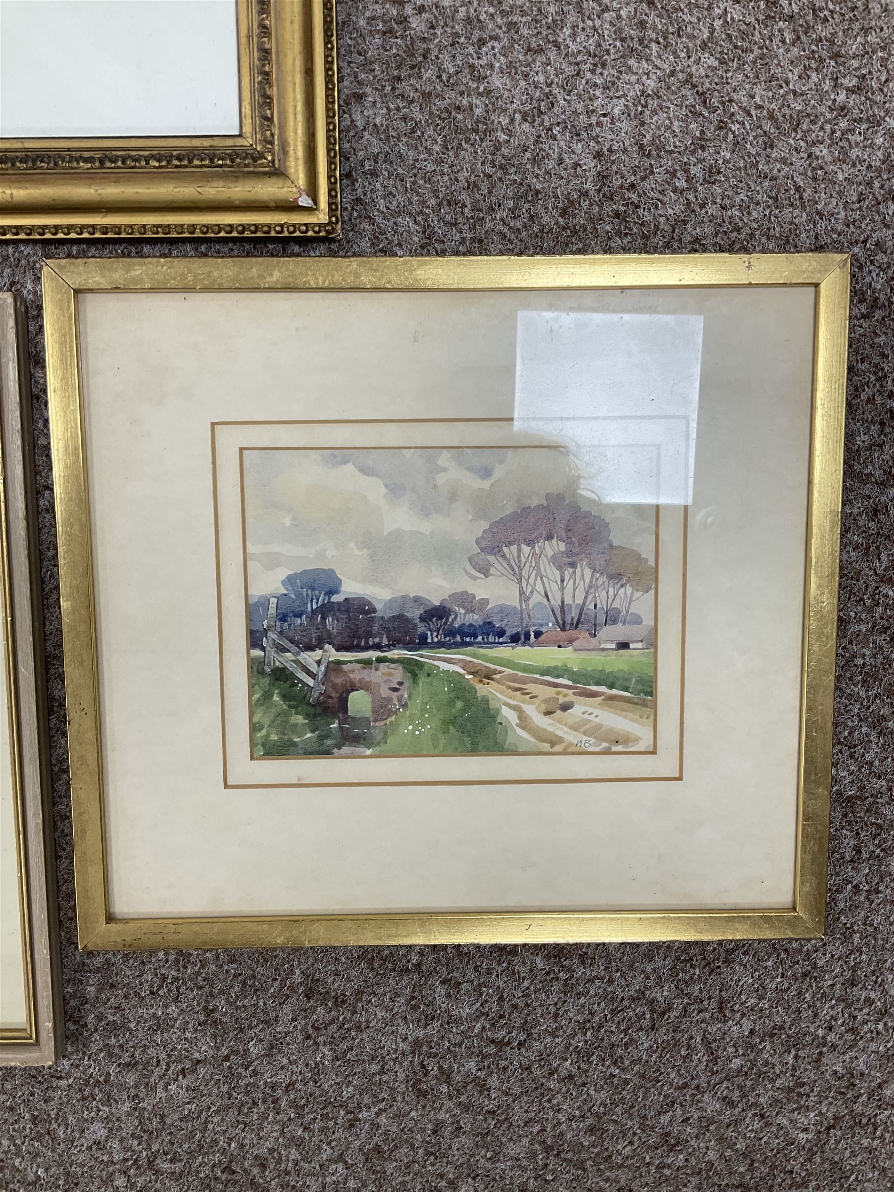 Collection of 20th Century watercolours, to include Jeremy Taylor (British 1957-): 'Sutcliffe's View - Whitby' and John Smith Atherton (British 1877-1943): Village Scene, variously signed, titled, dated and with original labels max 33.5cm x 43cm (8)